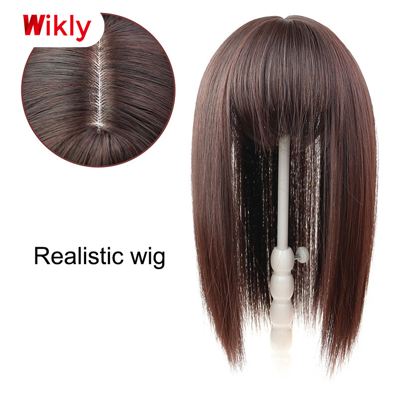 Gambar Wikly Straight Hair Toppers Hairpiece Clip in Women Bangs Fringe Hair Extensions Wig women daily Hair Toppers Hairpiece hair extension fashionable breathable Straight long clip in
