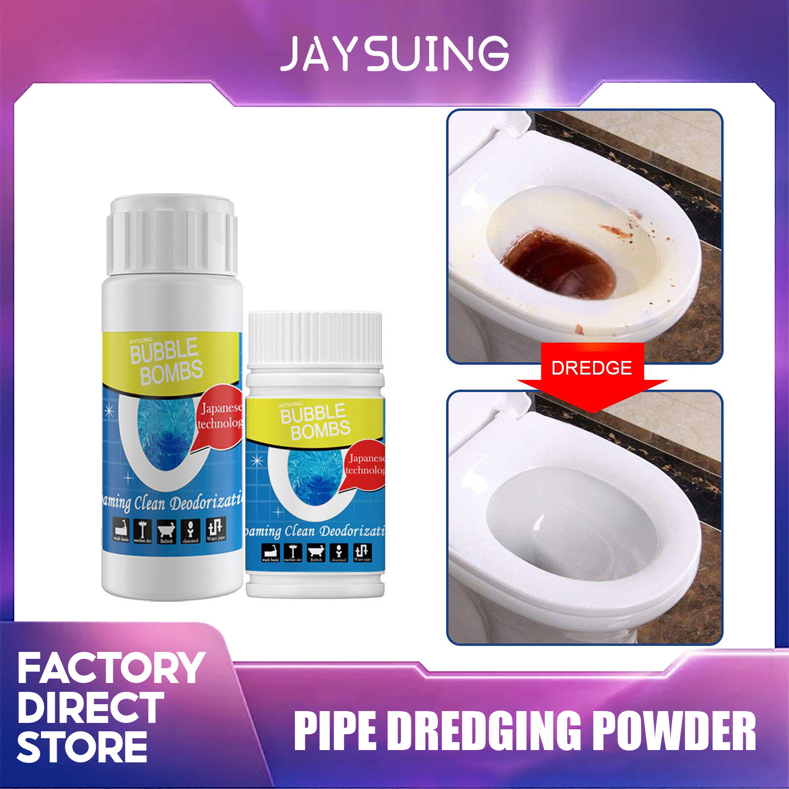Jaysuing chất nạo vét đường ống nhà bếp mạnh mẽ dụng cụ nạo vét chất khử mùi bồn rửa nhà vệ sinh dụng cụ làm sạch nhanh cống dụng cụ làm sạch đường ống mạnh chất nạo vét đường ống dụng cụ đóng cửa nhà vệ sinh đường ống nước nhà bếp hóa chất khử mùi làm sạ