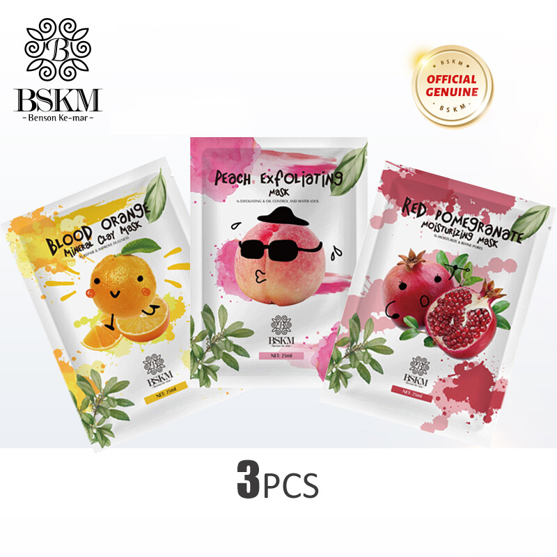 Gambar BSKM Beauty Facial Mask 3pcs Hydrating Mask Fruit Facial Skincare Moisturize Exfoliating Repair Improve Dullness Refine Pores