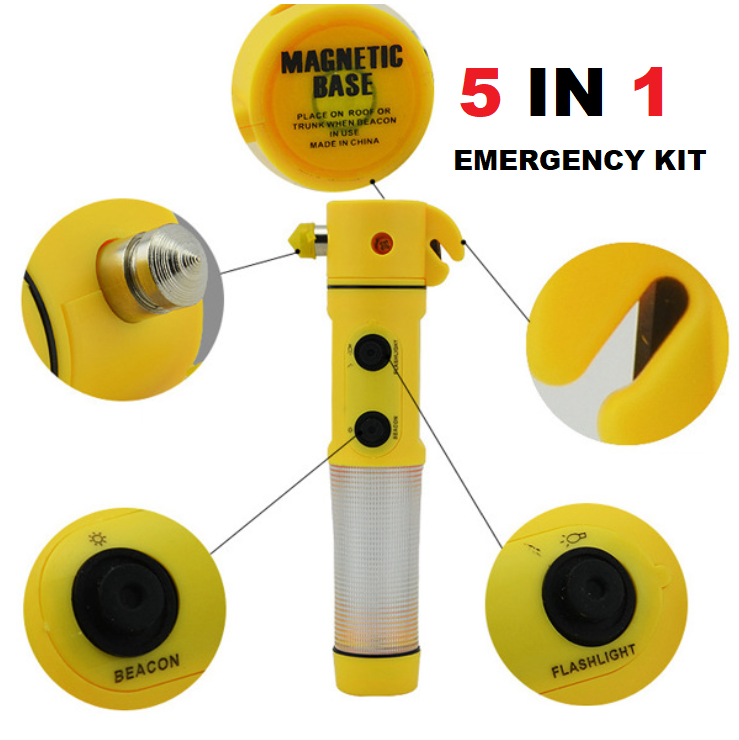 Safety Escape Hammer Flashlight 4 in 1 Safety Hammer for Emergency Car 