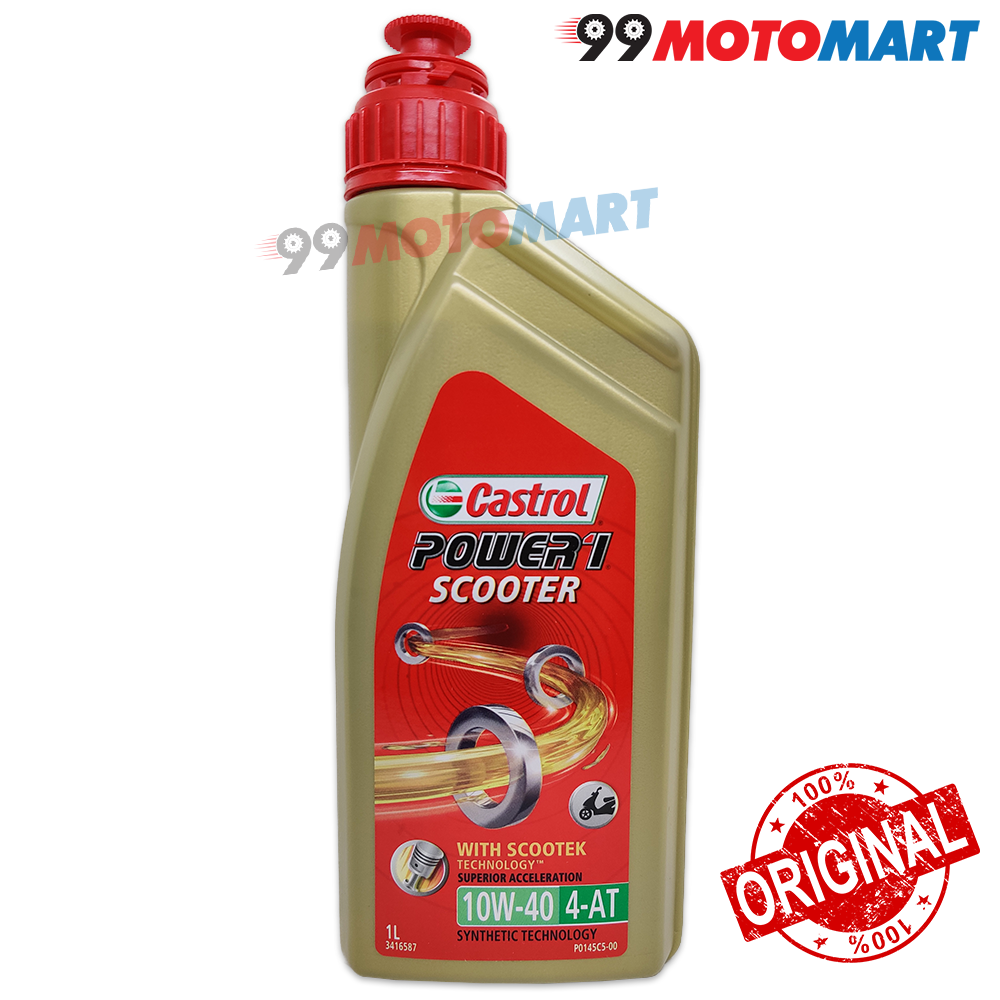CASTROL 4T SCOOTER POWER1 10W40 4AT 1L SYNTHETIC Original Minyak Hitam Skuter