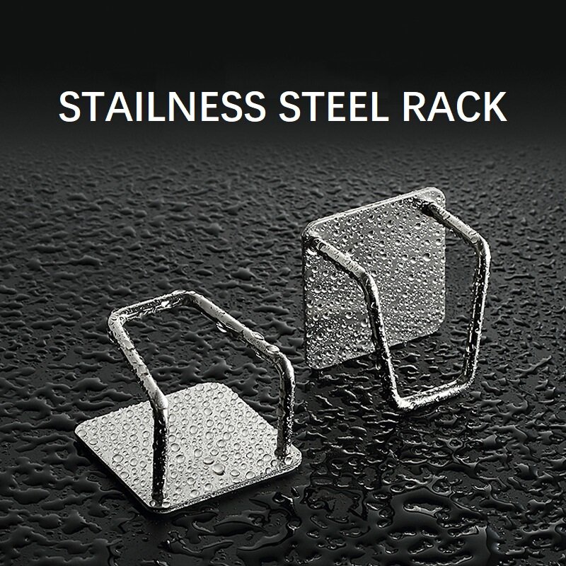 Gambar punch free stainless steel sponge drain rack 304Stainless Steel Sponges Holder Kitchen Sink Accessories Organizer Tool  kitchen cleaning storage rack cleaning supplies rag hook Self Adhesive Sink Sponges Kichen Sink Accessories Storage Organizer Kitchen
