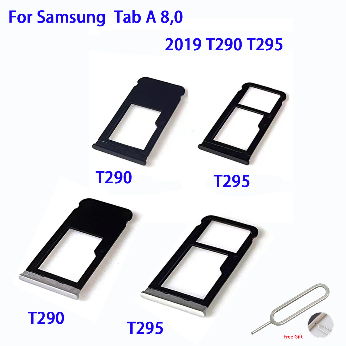 Khay sim đồ đựng thẻ cho samsung galaxy tab một 8,0 2019 t290 t295 bộ chuyển đổi thẻ sim sim thẻ với thẻ micro sd đồ đựng thẻ khay có khe đồ thay thế bộ chuyển đổi phần