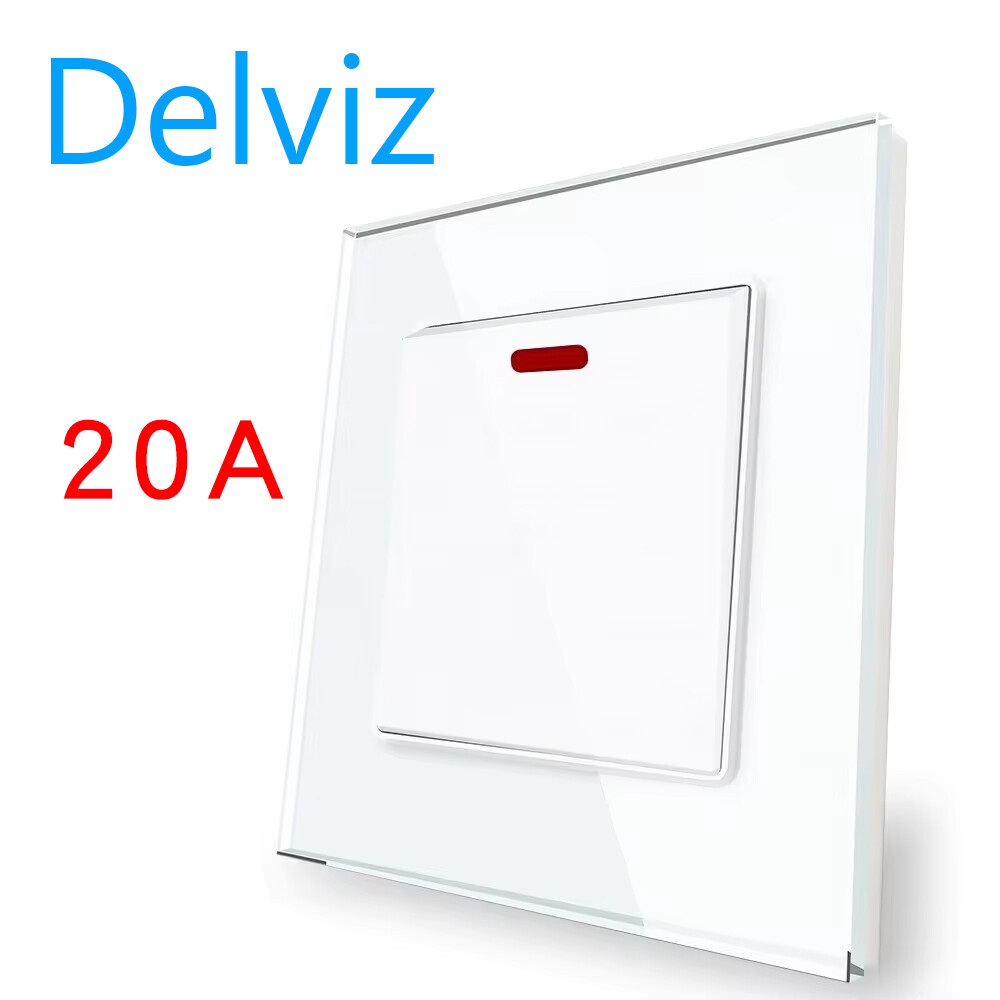 Delviz High power control Air conditioner Water heater switch,Double pole double break switch panel, UK standard 20A Wall Switch