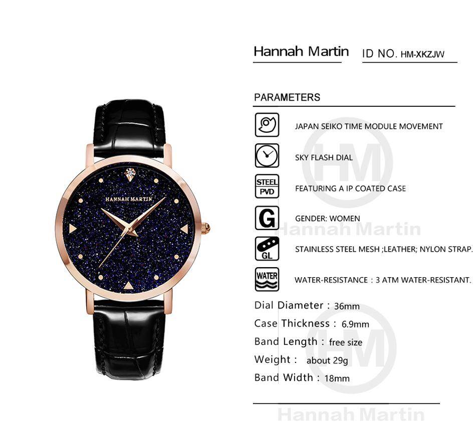 HANNAH MARTIN Women Watch Dress Clock Female Luxury Brand Ladies ...
