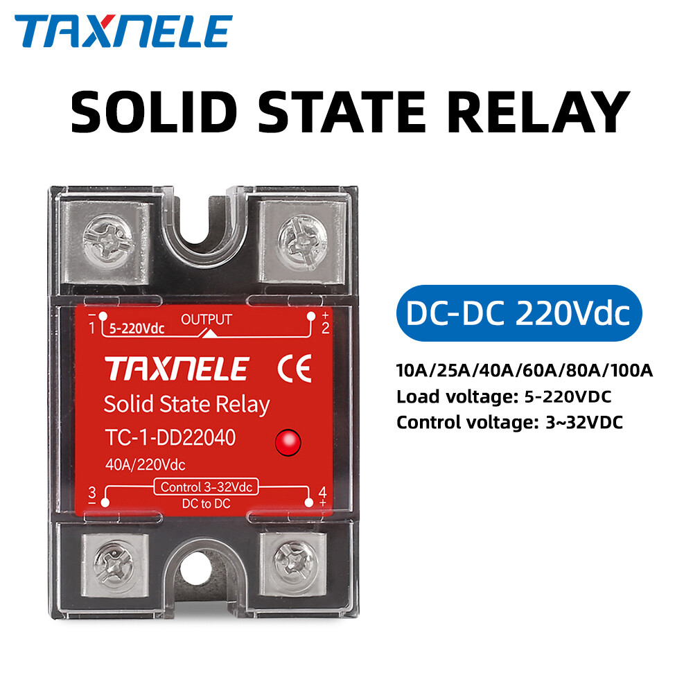 Ssr-10dd 25dd 40dd single phase ssr relay dc control dc 3-32vdc to 220vdc 10a 25a 40a 60a 80a dd solid state relay