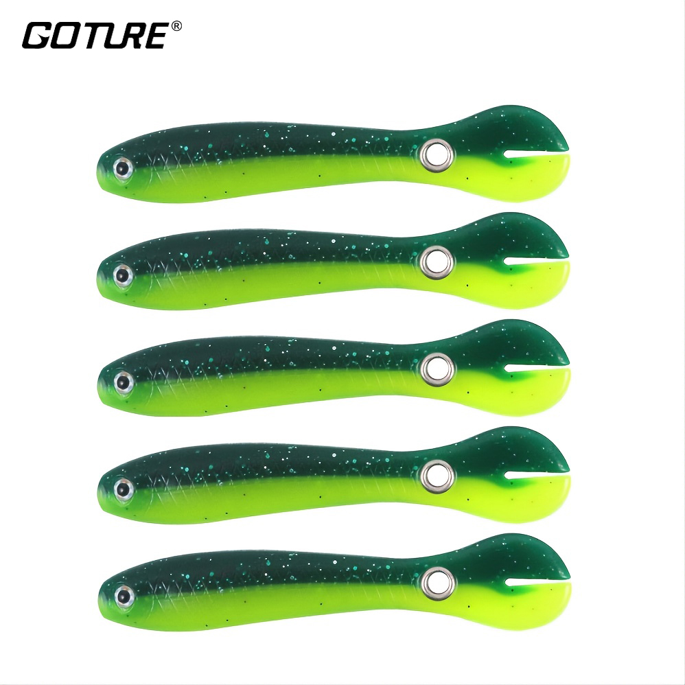 Goture 5 cái Mồi Câu Cá Bionic mềm cho cá hồi crappie Bass