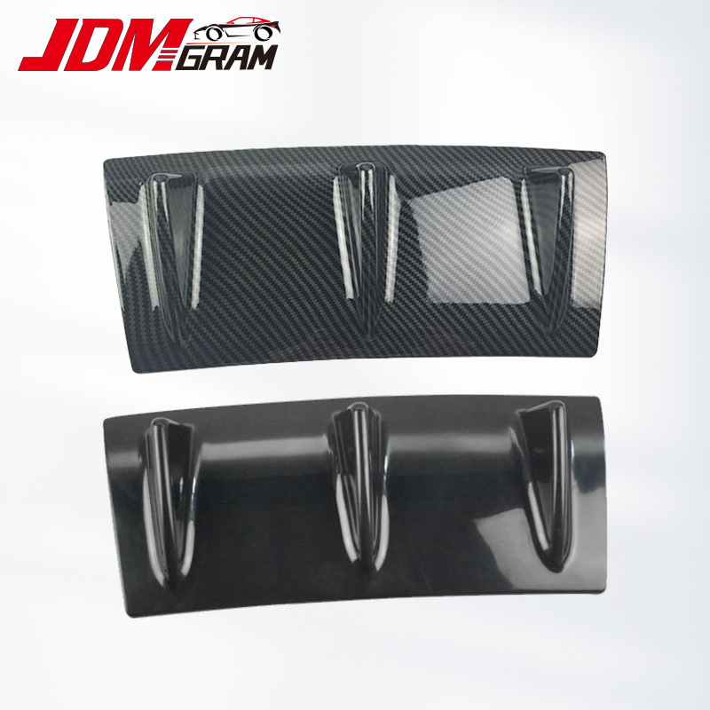 Jdmgram sợi carbon phía sau xe ốp lưng môi khuếch tán 3 vây cá mập abs cánh gió tự động phía sau ốp lưng trang trí phụ kiện ô tô