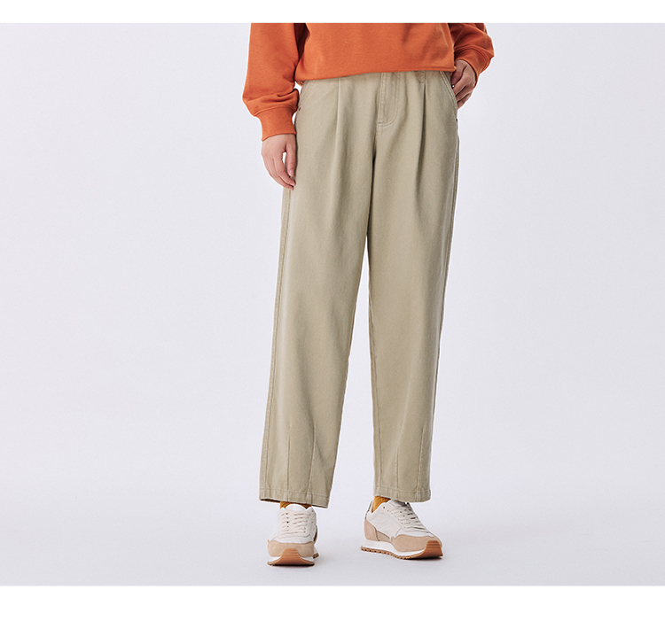 Semir Women's Casual Pants Simple Loose Long Pants 2024 Autumn New Slim Fit High Waist Tapered Pants