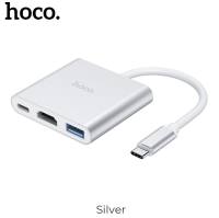 BOROFONE DH4 PD60W Multiport Adapter Type-C 3.0 to USB3.0 + Compatible With HDMI + Type C 4K / 2K Video Converter USB Hub Share Screen For Apple Macbook Windows For Samsung Huawei USB C Hub With Charging Port Data Converter U Disk Keyboard
