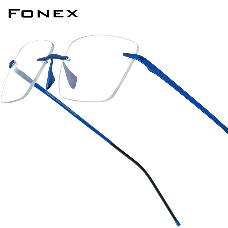 FONEX Titan nguyên chất kính người đàn ông thiết kế thương hiệu không có vành không khung kính mắt khung kinh doanh siêu nhẹ Hàn Quốc Nhật Bản tùy chỉnh kính mắt cho mắt 8557