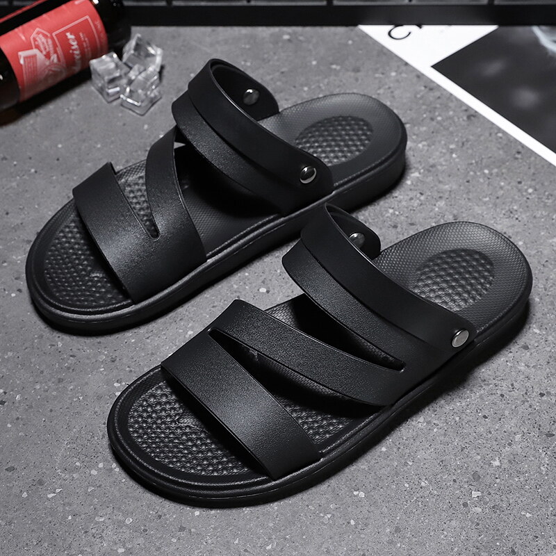 Men's rubber non-absorbent sandals summer new men's beach sandals dual-use non-slip soft sole men's casual sandals