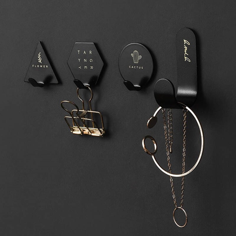 Gambar Nordic Style Coats Hats Towels Keys Holder Cloth Hanger Stainless Steel Multifunction 4Pcs Wall Mounted Home Decorative