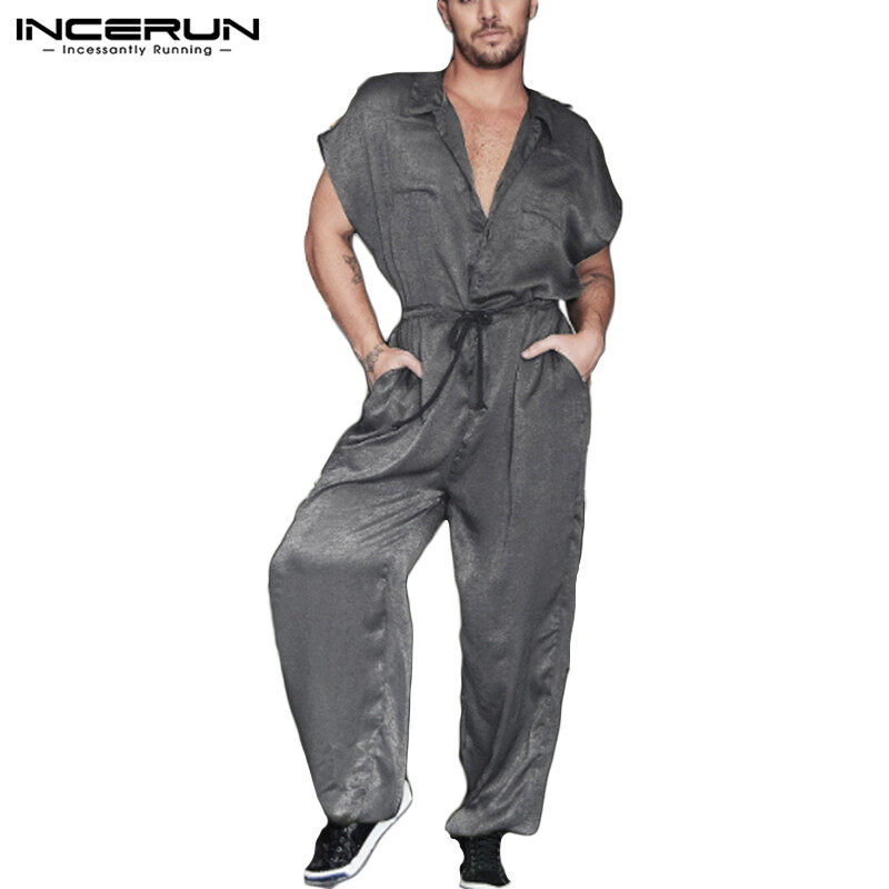 mens black short overalls