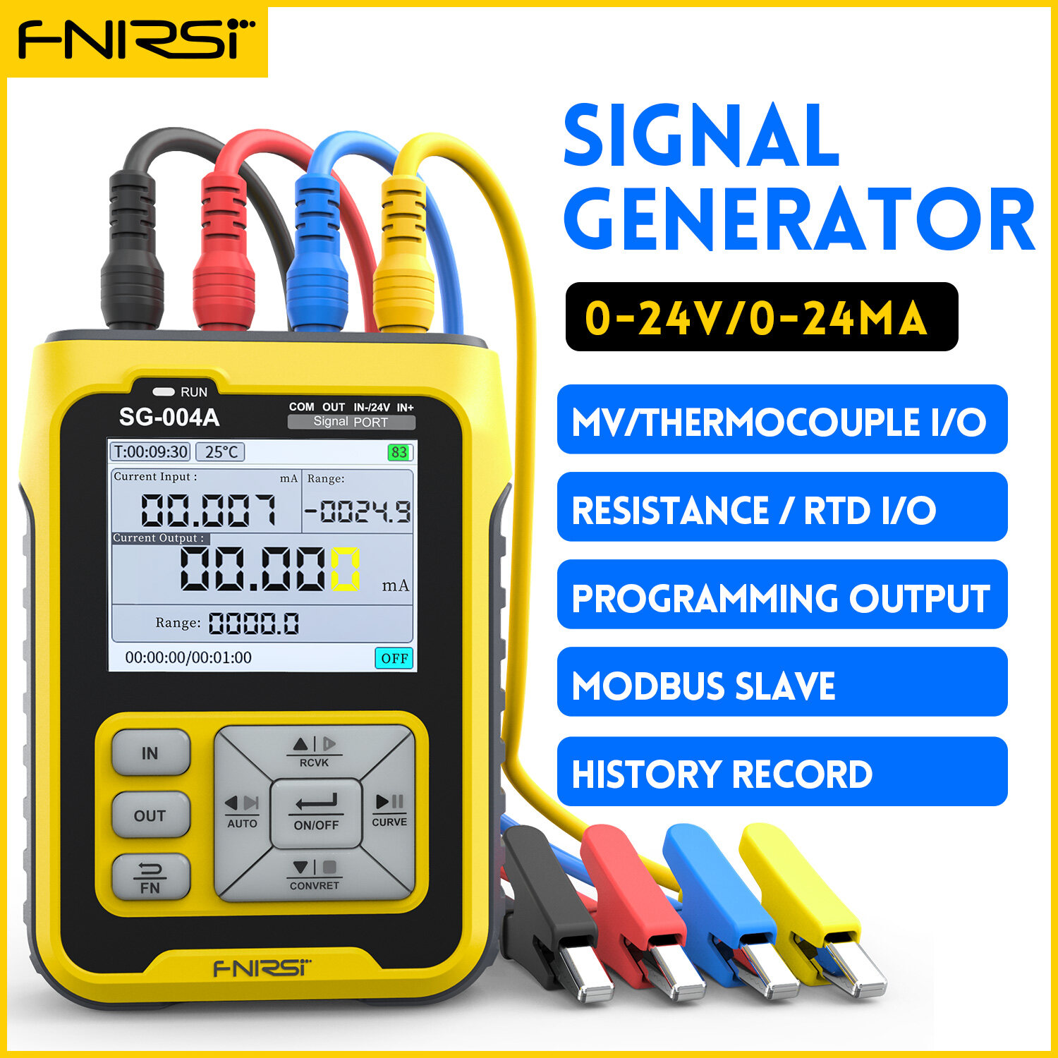 Fnirsi SG-004A 4-20mA đa chức năng máy phát tín hiệu PT100 cặp nhiệt điện kháng máy phát áp lực quá trình calibrator