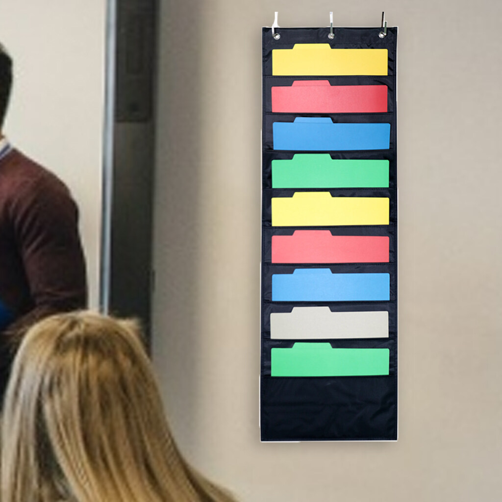 3pcs Storage Pocket Chart Wall Hanging File Organizer For Folder Paper