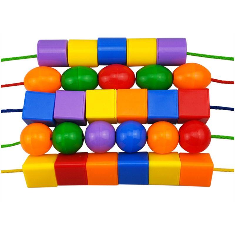New Arrivel】Preschool Large Lacing Beads for Kids 50 Stringing