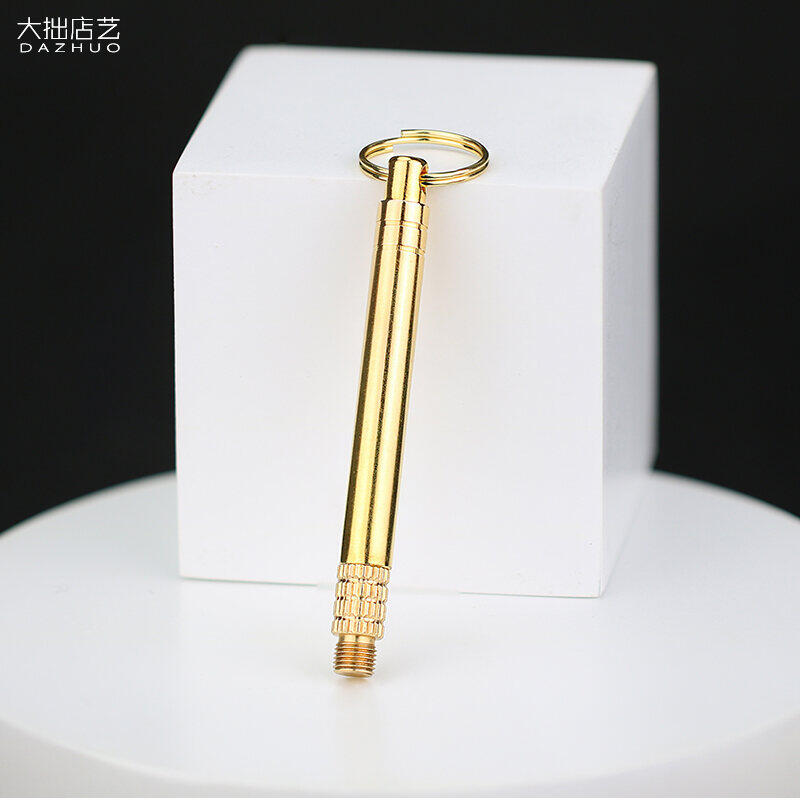 Kim Loại Đồng Nguyên Chất Ốc Vít Nhất Thể Sáng Tạo Tăm Xỉa Răng Xách Tay Móc Chìa Khóa Móc Treo Đa Chức Năng Dĩa Ăn Trái Cây