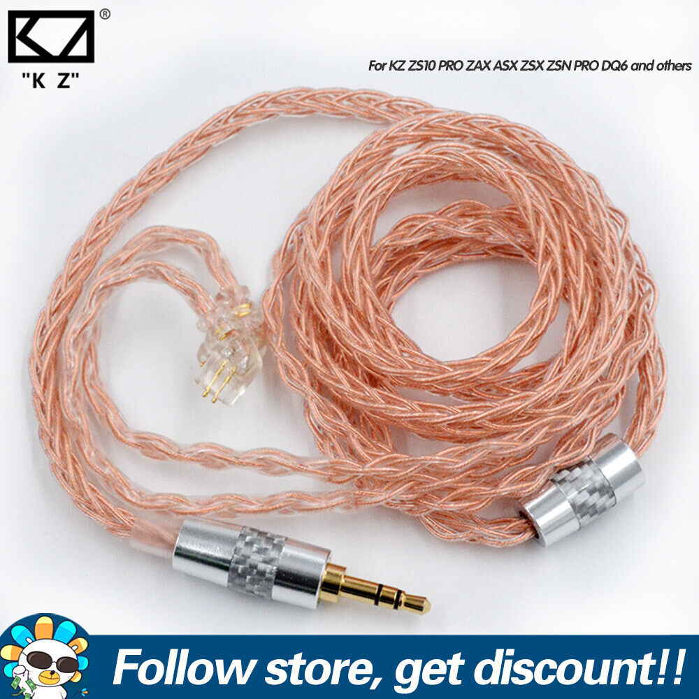 Cáp Tai Nghe KZ Cáp Nâng Cấp 8 Lõi Bằng Đồng Không Oxy Độ Tinh Khiết Cao Đầu Cắm 3.5Mm Chân Cắm 0.75Mm Dây Nâng Cấp Tai Nghe Vàng Hồng Chất Lượng Âm Thanh Cao Cấp Cáp Thay Thế Tai Nghe KZ Cho KZ ZS10 PRO ZAX ASX ZSX ZSN PRO DQ6