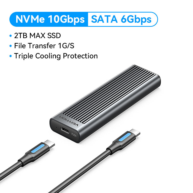 Vention M.2 NVMe SATA box ổ cứng Hard Disk Enclosure Case USB 4.0 USB C 3.2 Gen 2 40Gbps 10Gbps cho 