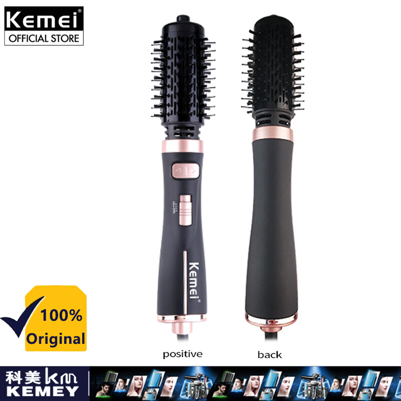 Kemey lược uốn tóc điện có thể tháo rời km-8021 lược chải tóc nóng âm thanh nổi 3d lược chải tóc thẳng mát xa da đầu 2 trong 1