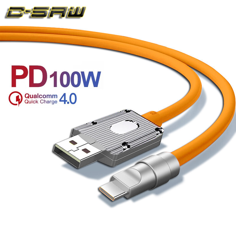 Cáp type c c-saw 100w 5a cáp silicon lỏng iphone sạc nhanh cáp usb sạc nhanh cho iphone xiaomi huawei samsung cáp sạc usb