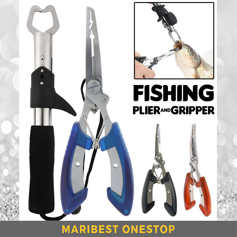 Combo Set) Fishing Gripper Fish Lip Grip with Playar Pancing StainlessSteel  Fishing Plier
