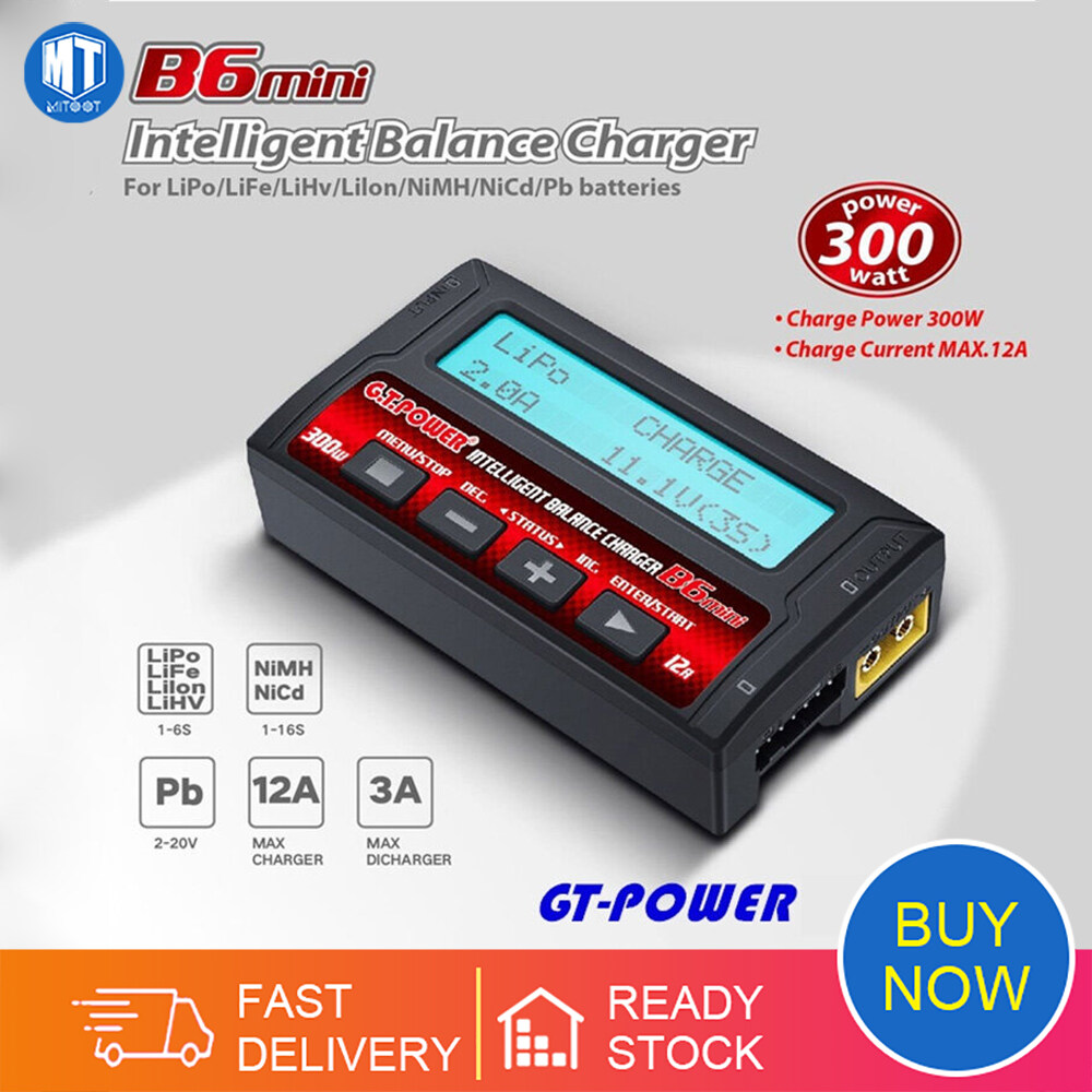 GT.POWER IMAX B6 MINI Balance Charger Discharger 300W 12A For RC