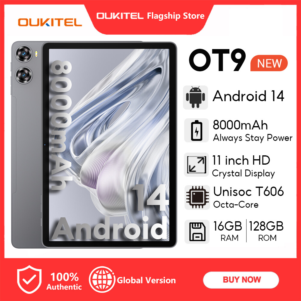 [Local stock] Oukitel Crystal display ot9 Android 14 GB + 128GB 11inch certified thinner than 8000mAh tablet dual speaker box 13MP + 5MP front camera tablets ราคา 3,435 บาท*ส่งฟรี