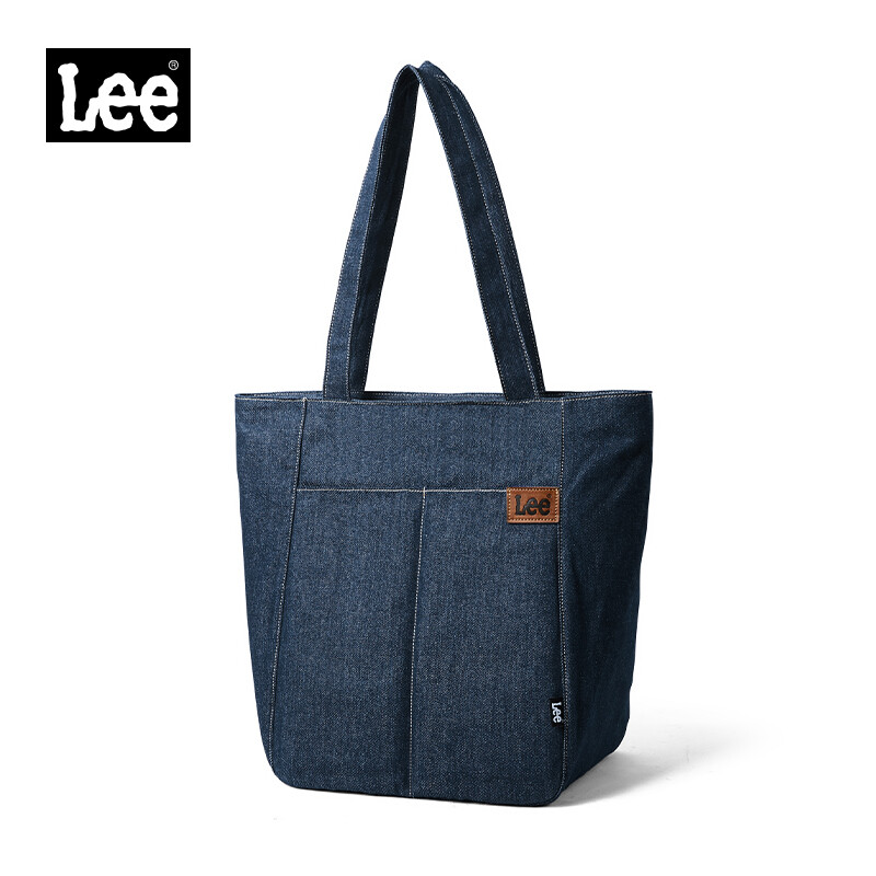  LEE dung tích lớn Denim Màu Xanh Tote túi có khóa kéo Phụ Nữ Quan Hệ Nhân Quả Jeans Túi xách tay túi đeo vai Sinh Viên Đại Học cặp sách văn phòng làm việc Phụ Nữ Dây Kéo Totebag 