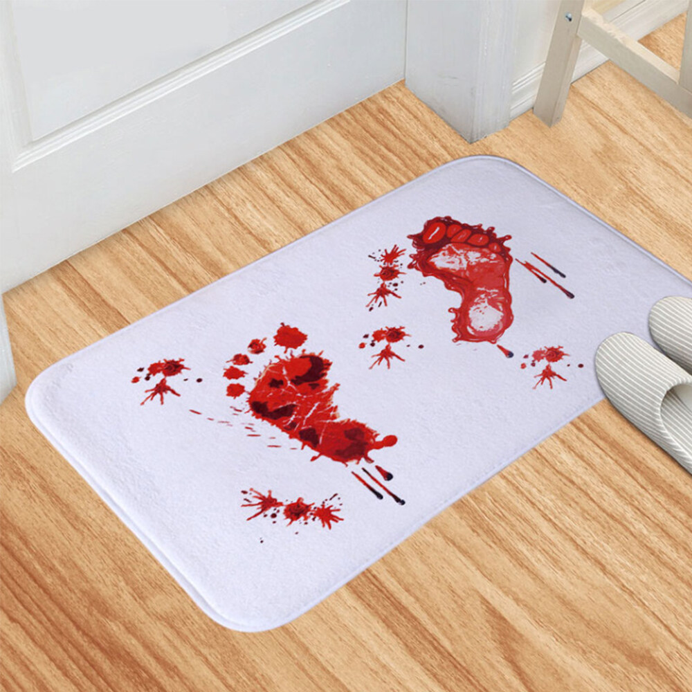 Halloween Creative Red Blood Bath Carpet Bathroom Mat Bloody