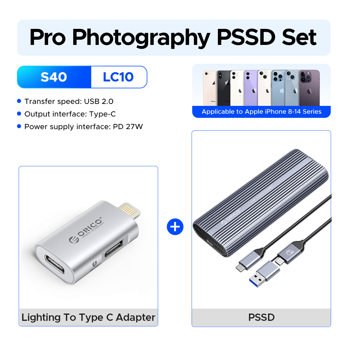 ORICO Phantom usb4 40gpbs xách tay SSD 3700 MB/giây Ổ cứng lưu trữ thể rắn bên ngoài 4TB 2TB 1TB Typ