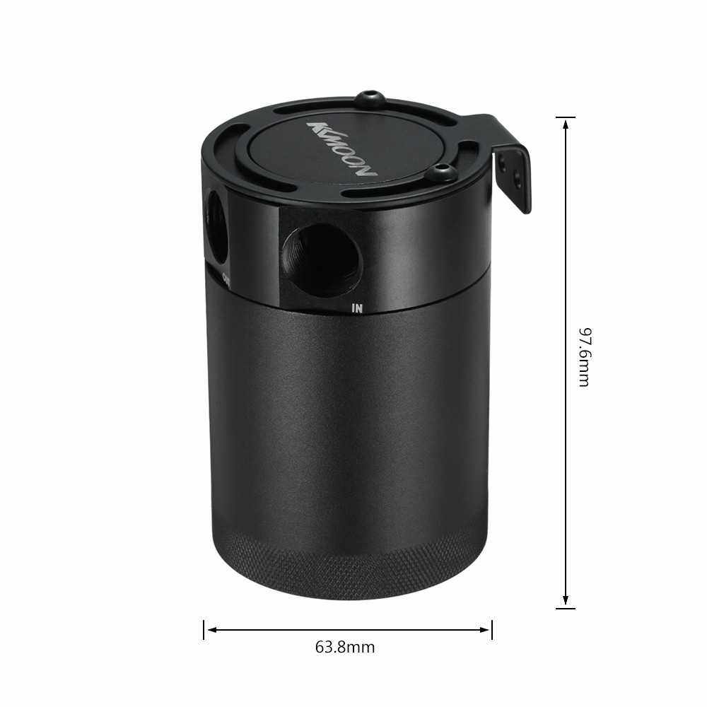 KKmoon Baffled Aluminum 2-Port Oil Catch Can Tank Air Oil Separator ...