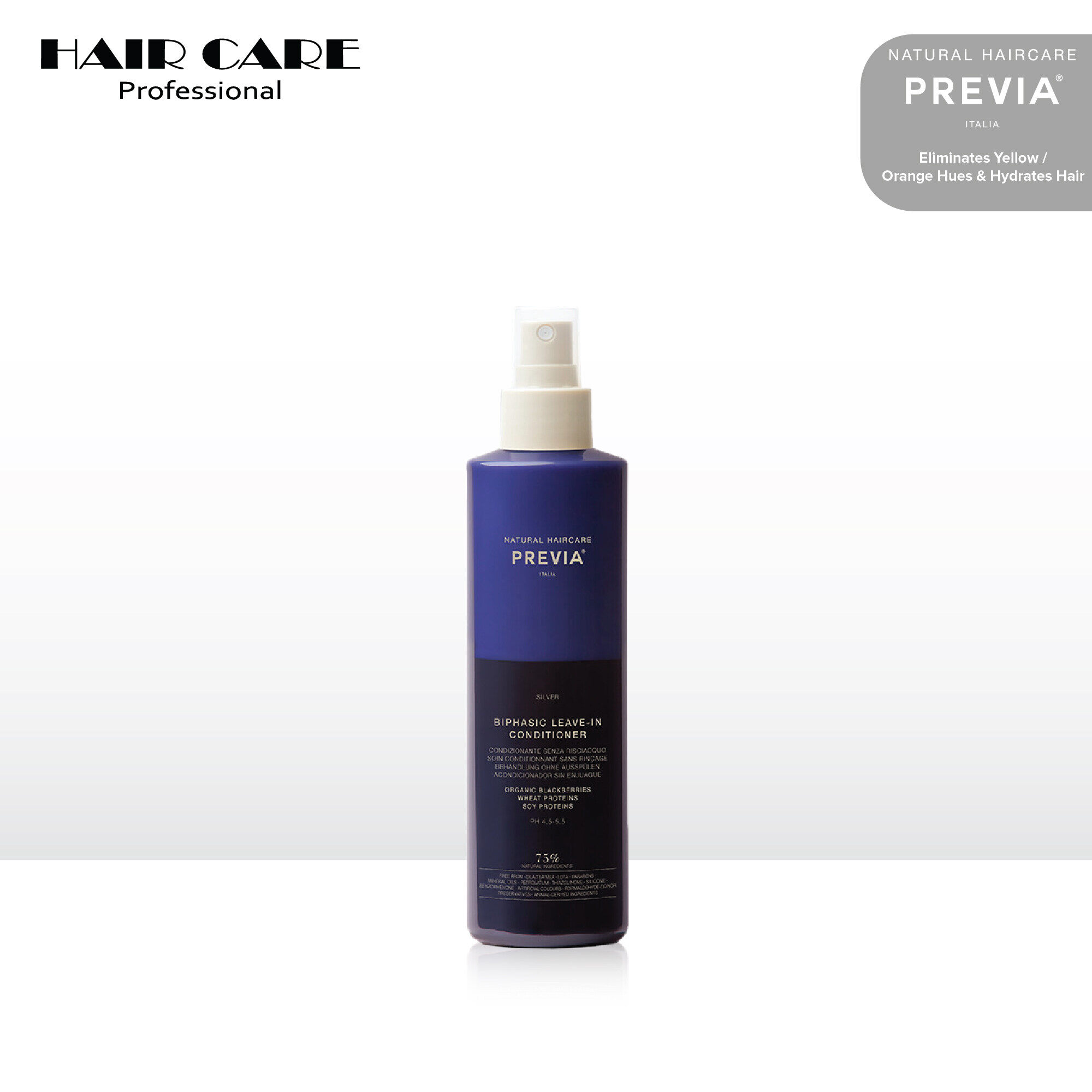 Gambar PREVIA SILVER BIPHASIC LEAVE IN CONDITIONER 250ML   For Remove Unwanted Yellow or Orange Shades