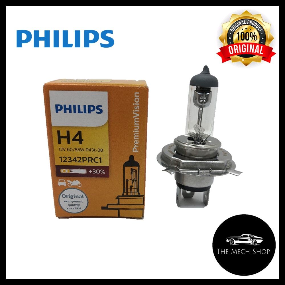 Philips H4 12v 60/55w + 30% Brightness Headlamp Bulbs For Myvi, Axia, Saga,  Wira, Kancil, Viva 12342PRCI