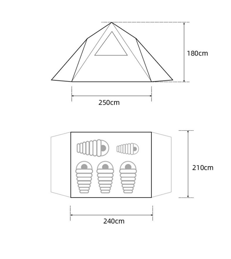 CAMELCROWN Outdoor Camping automatic Quick Build tent Large Capacity 3-4 Persons tent Large Space · v21