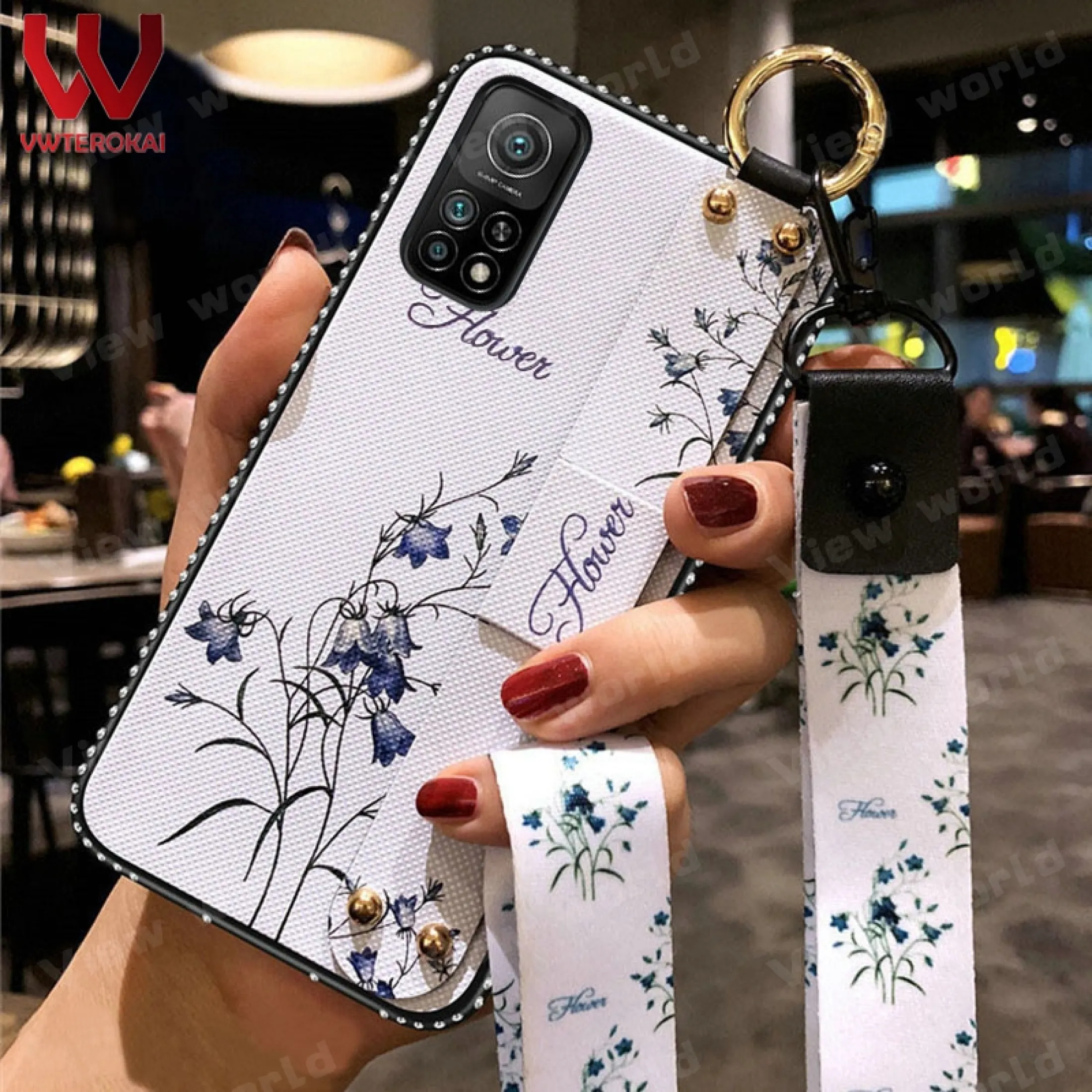 Vwterokai Fashion Wrist Strap Hand Band Soft Back Cover Glitter Diamond Lanyard For Xiaomi Poco F3 Phone Cover Case Lazada Singapore