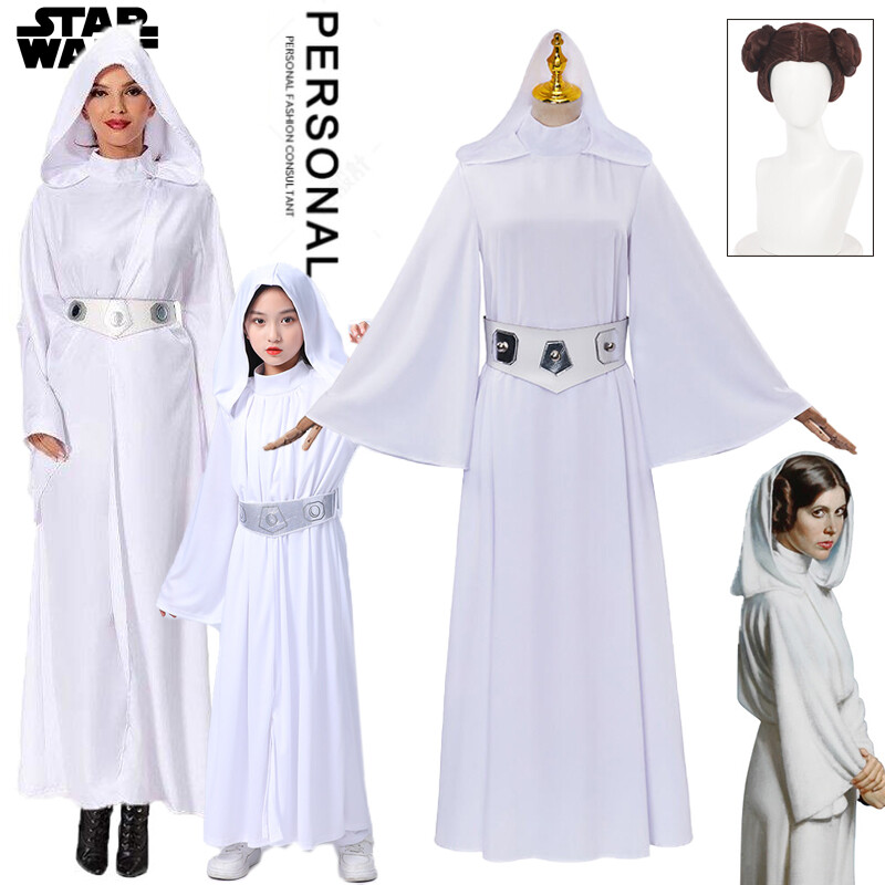  Cuộc Chiến Tranh Sao Leia Organa Solo Trang Phục Cosplay Cho Phụ Nữ Công Chúa Leia Trắng váy trùm đầu Halloween trang phục cải trang Chơi 