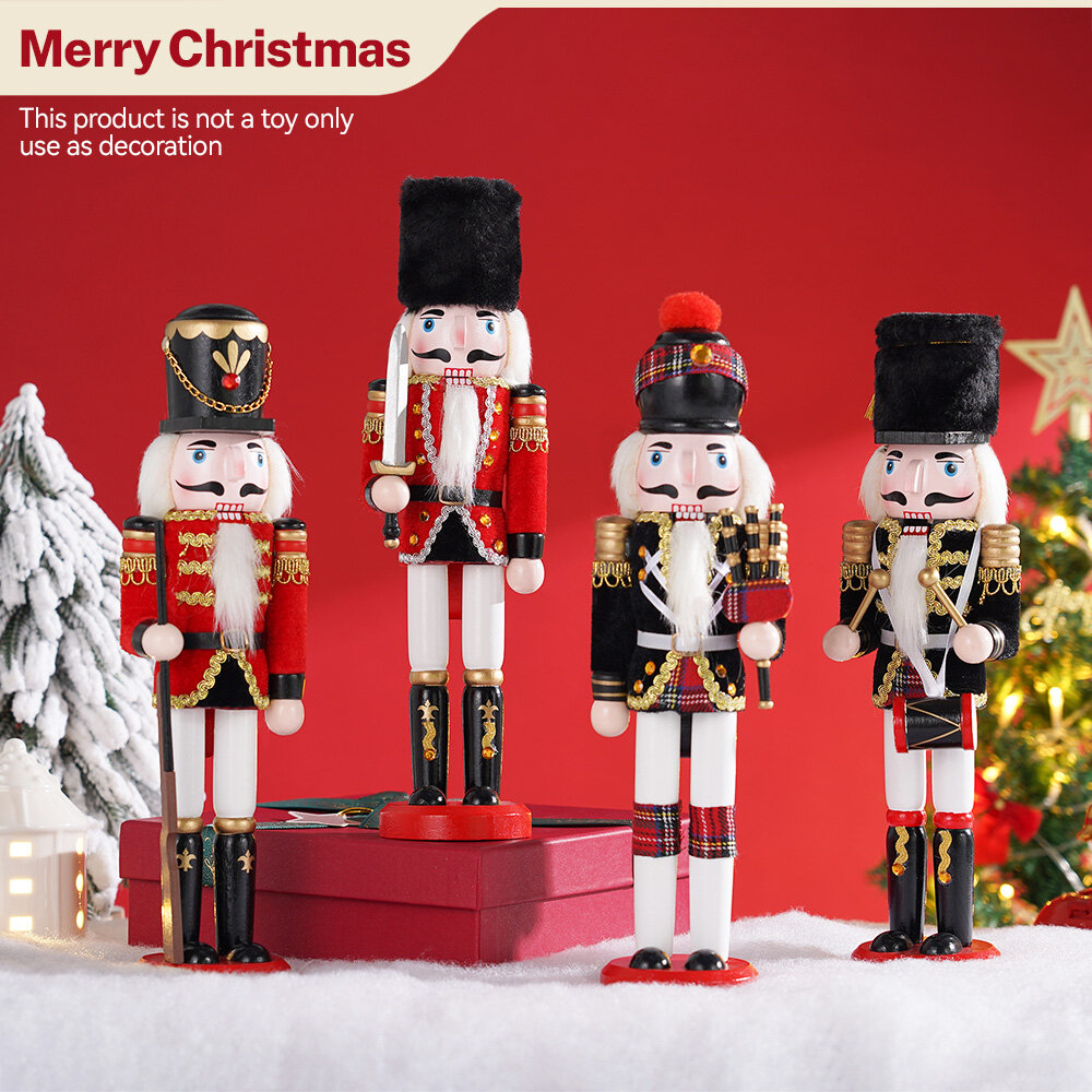  30cm Nutcracker Soldier Tượng búp bê Nutcracker Đảng Thủ Công Mỹ Nghệ Sáng Tạo Handmade trang trí Giáng sinh Trang Trí 