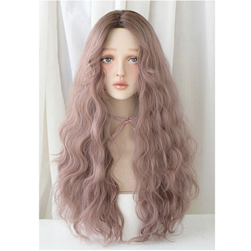 Gambar Wig Female Long Curly Hair Wool No Bangs Corn Hot Full Headgear Long Hair Wig Wig Full Headgear Long Hair Wig For Women Female Long Curly Hair Wool No Bangs Corn Hot