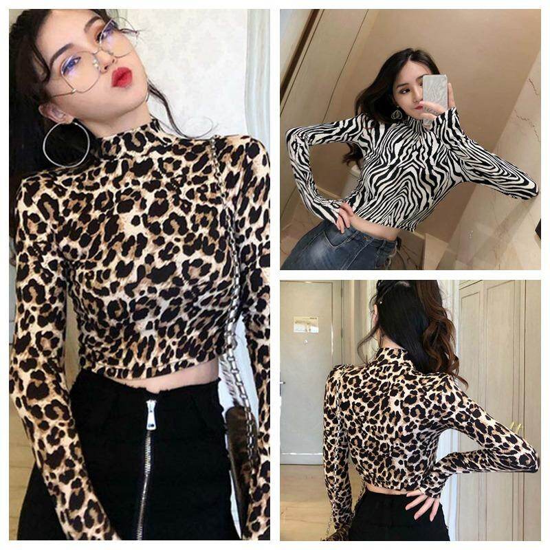 Women's Leopard/Zebra Print Turtleneck 