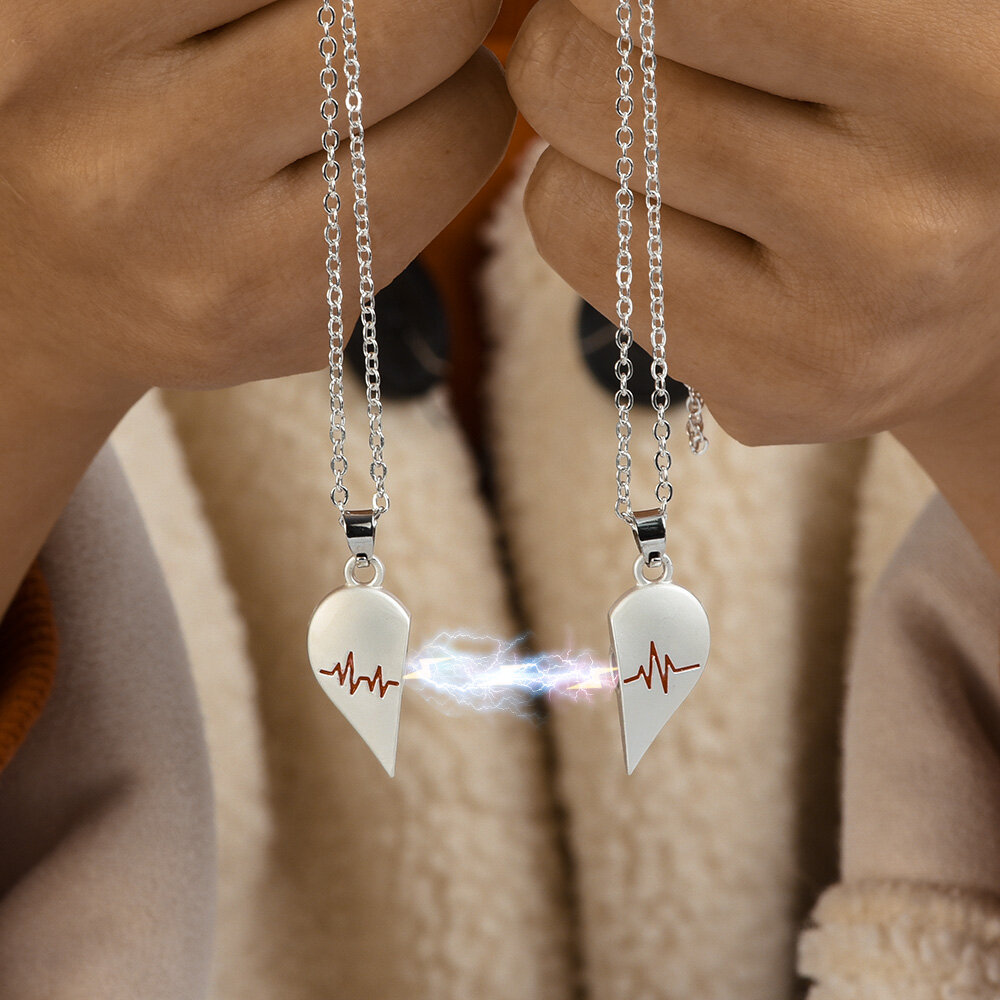 Friendship Necklace Love Magnet Couple Locket Sweet Romantic