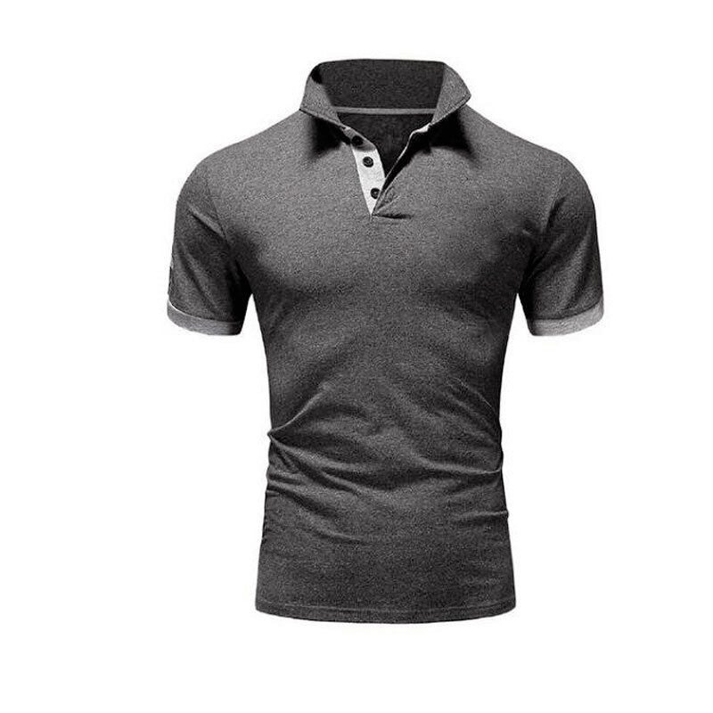 Polo Shirt for Men F_Gotal Mens T-Shirts Fashion Summer Short Sleeve Gradient Color Buttons Slim Fit Tees Blouse Tops 