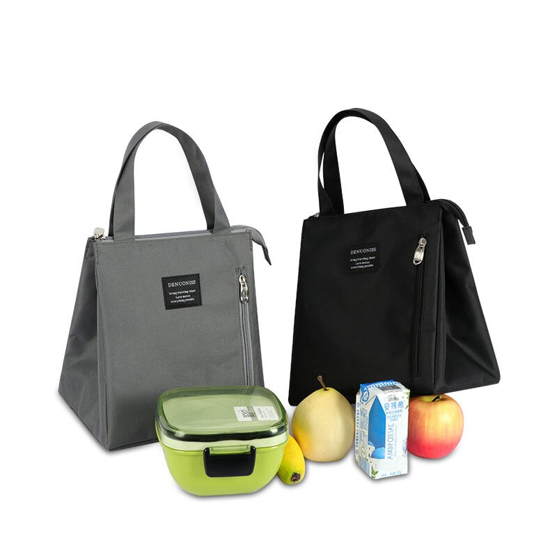 Gambar Portable Child Bento Bags Oxford Cloth Food Cooler Box Office Worker Lunch Thermal Pouch Picnic Fruit Snack Fresh Keeping Packag