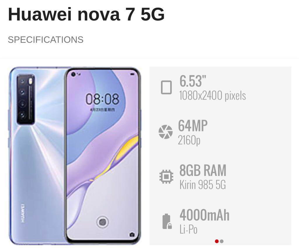 huawei 7 5g specs