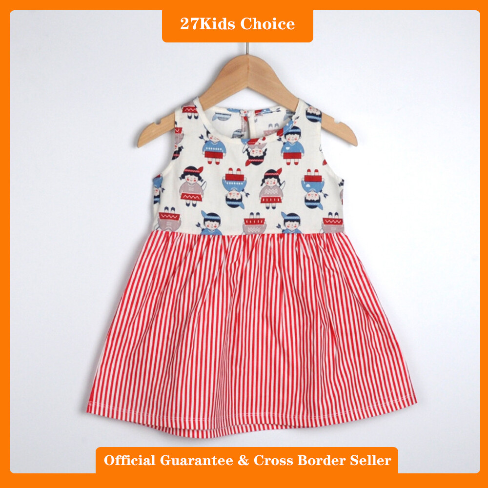 27Kids Choice kids dresses for girls Baby Princess Dress Girls dress summer wear New 2024 Children's pure cotton dress ราคา 159 บาท*ส่งฟรี