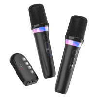 Original DS-K2 Karaoke Companion Bluetooth 5.3 Wireless Moving-Coil Microphones RGB Colorful Light KTV DSP Mixer System 3.5MM AUX Type-C Amplifier Host HIFI Stereo Surround For Wired Speaker/Car Kit/PC/TV/Projector/Phone