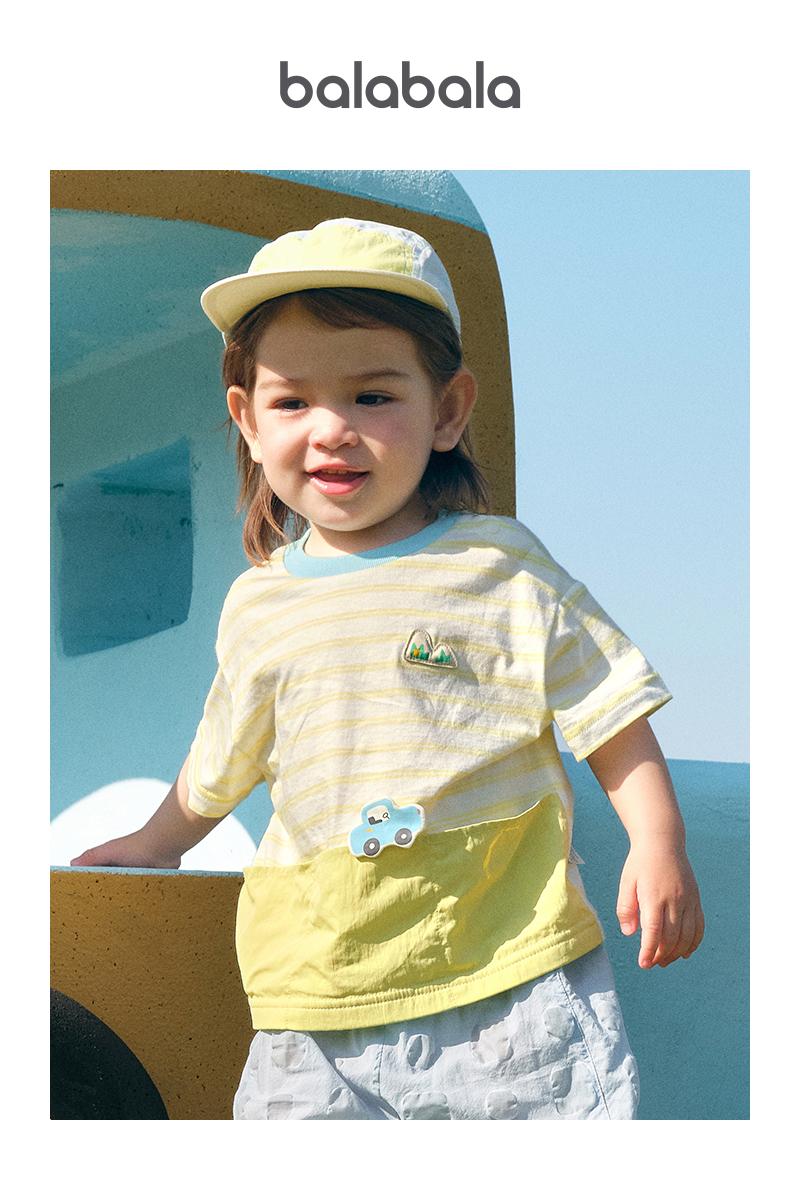 balabala Boy Short Sleeve T-Shirt Baby Top Girl Clothing 2025 New Summer Fashion Cute Infant Top
