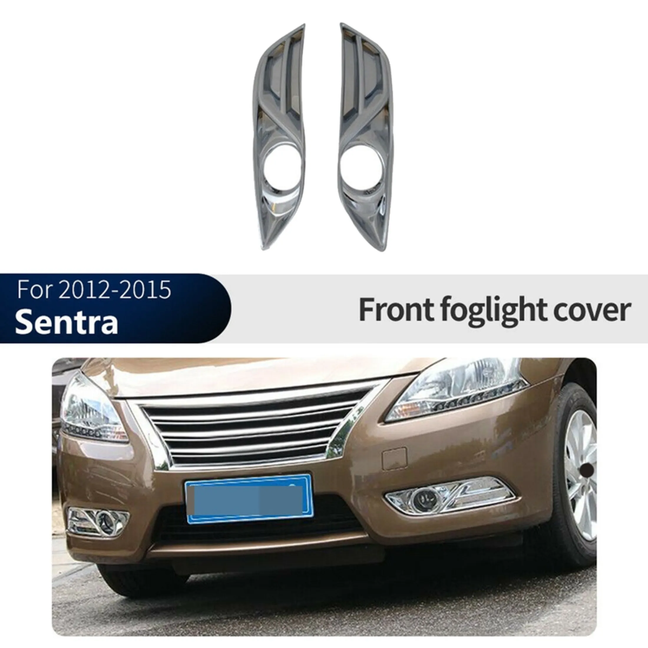 For 12 15 Nissan Sentra Chrome Rear Bumper Fog Light Lamp Reflector Protect Cover Molding Trim Car Decoration Lazada Ph