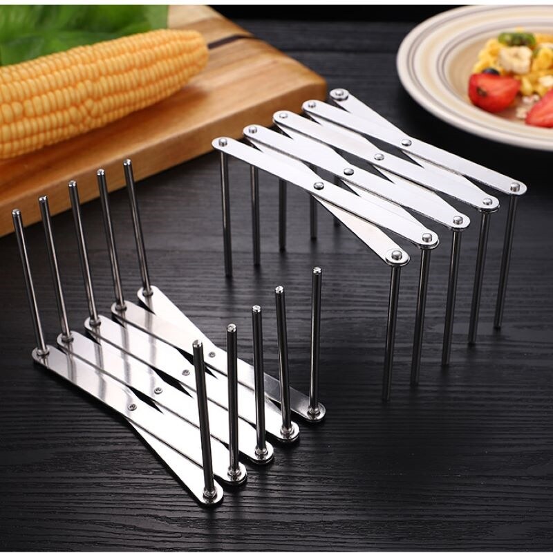 Gambar 1PC Kitchen Organizer Pot Lid Rack Extended Stainless Steel Spoon Plate Holder Shelf Cooking Dish Tray Stand Accessories Storage